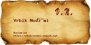 Vrbik Noémi névjegykártya
